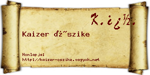 Kaizer Őszike névjegykártya